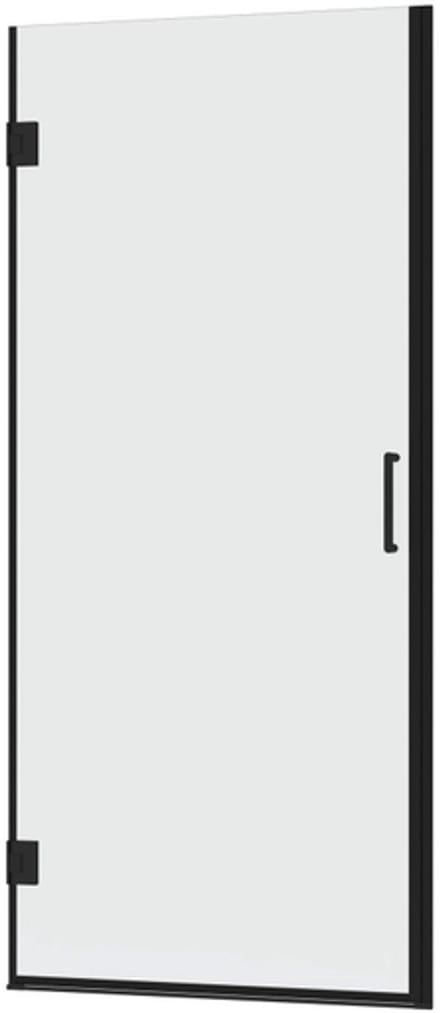 FugaFlow Efficiente Vetro 5000 Douchedeur - 95x200cm - profielloos veiligheidsglas - anti kalk - mat zwart