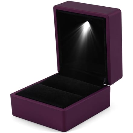 4 Kleuren Modieuze LED Verlichte Ring Opbergdoos Sieraden Display Case Cadeau Type 2 black