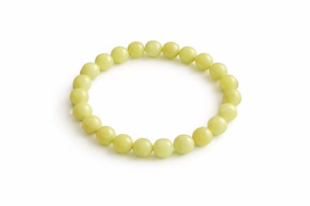 Limoen Jade Armband 8 mm Kralen - 17 cm - Elastische Edelsteen Armband - Lichtgroen/Geelgroen