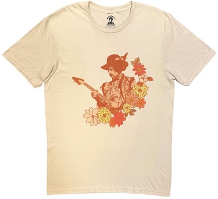 Jimi Hendrix - Spring Heren Tshirt - M - Creme