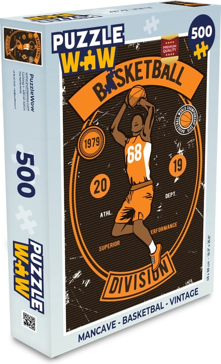 Puzzel Mancave - Basketbal - Vintage - Legpuzzel - Puzzel 500 stukjes