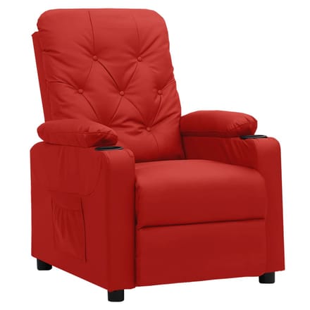vidaXL - Fauteuil - verstelbaar - kunstleer - wijnrood