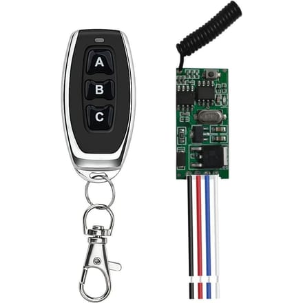 433 MHz 1-kanaals RF-relaisontvanger DC 3,6V-12V draadloze afstandsbediening micro-ontvanger mini-module controller schakelaar voeding zender black