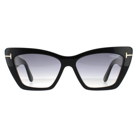 Tom Ford zonnebril Wyatt FT0871 01B Shiny Black Gray Smoke Gradiënt