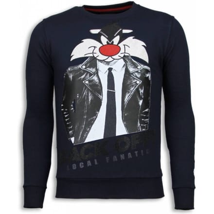 Local Fanatic Pussy cat rhinestone sweater