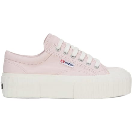 Superga Dames/Dames 2631 Stripe Platform Trainers (Roze/Avorio)