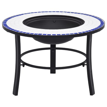 vidaXL - Vuurschaal - mozaïek - 68 - cm - keramiek - blauw - en - wit