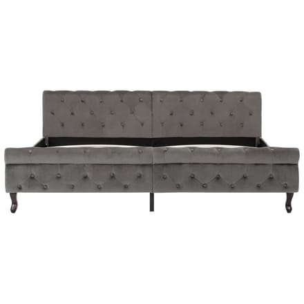 vidaXL - Bedframe - fluweel - grijs - 200x200 - cm