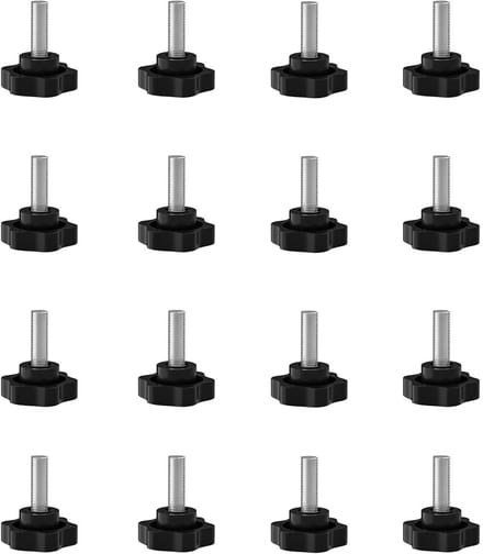 Set van 16 sterkopschroeven M4 – kartelschroeven met stergreep voor industriële toepassingen