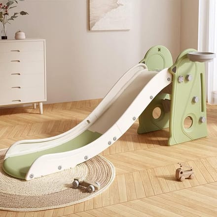 Opvouwbare Kinderglijbaan en Klimset met Basketbalmand