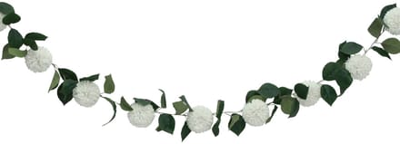 Chaks Kunstbloem slinger dahlia's - 220 cm - wit - bruiloft versiering - guirlande - decoratie