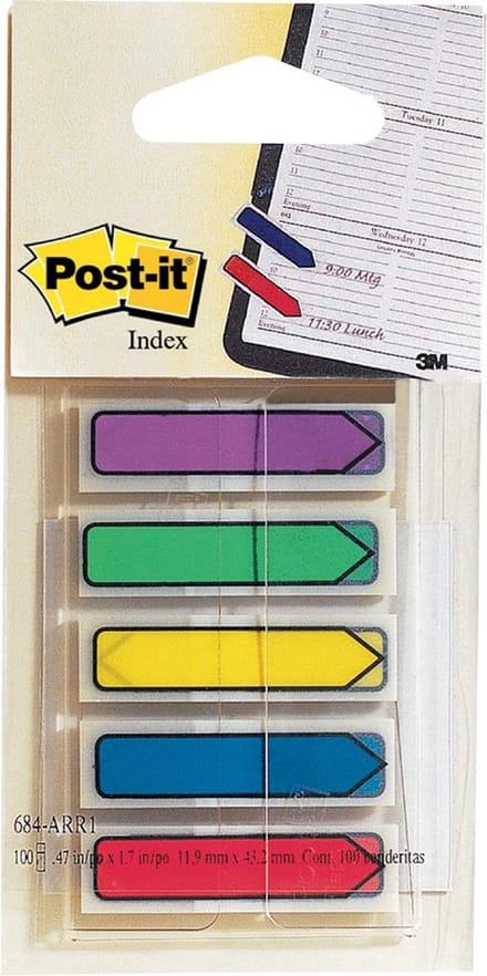 POST-IT IND PIJL 5KLEUR+DISP