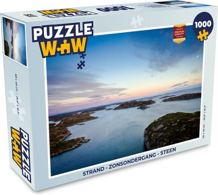 Puzzel Strand - Zonsondergang - Steen - Legpuzzel - Puzzel 1000 stukjes volwassenen