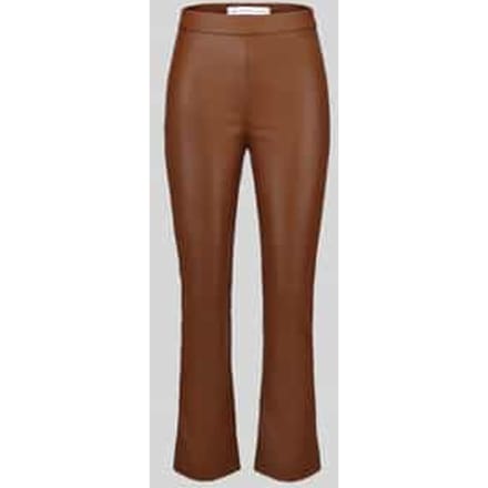 Wide leg kunstleren broek van viscosemix model 'MACY'