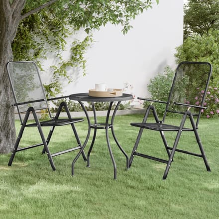 vidaXL - Opklapbare - stoelen, - 2 - stuks, - van - geëxpandeerd - metaalgaas, - antraciet.
