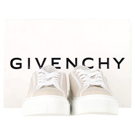 Givenchy City Platform Sneakers in Beige Canvas