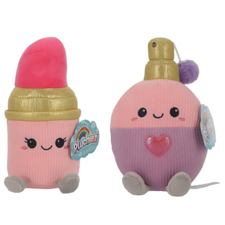 Pluchiez pluche lippenstift - parfum knuffel speelgoed 2 assorti.