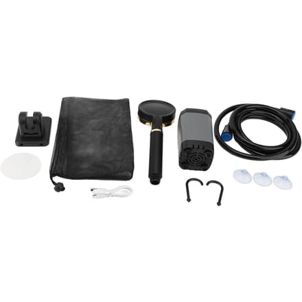 Ensemble Douche de Camping Rechargeable Type C Angle Réglable Contrôle de Débit d'Eau Continu Affichage Numérique Intelligent black