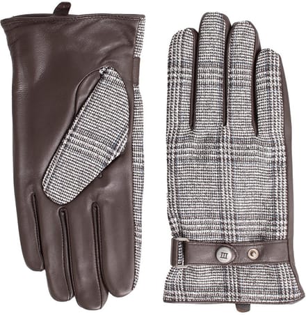 BATISTA | Handschoenen met groot ruitmotief | Grijs