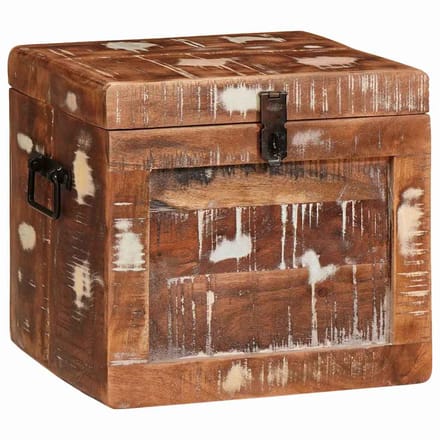 vidaXL - Opbergbox - met - opslag - met - de - deur - Bruin - Massief - Mango - Hout