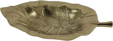 Decoschaal  - Blad - Goud - 12x21x3cm - Aluminium