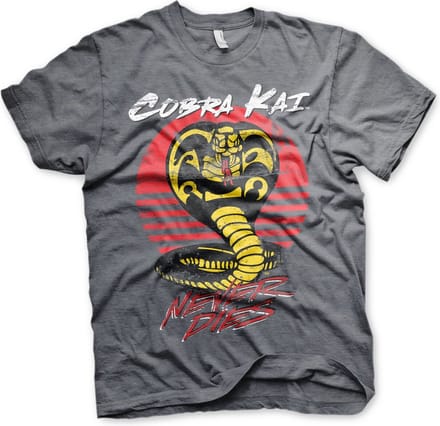 Cobra Kai Never Dies T-Shirt Dark-Heather-2XL