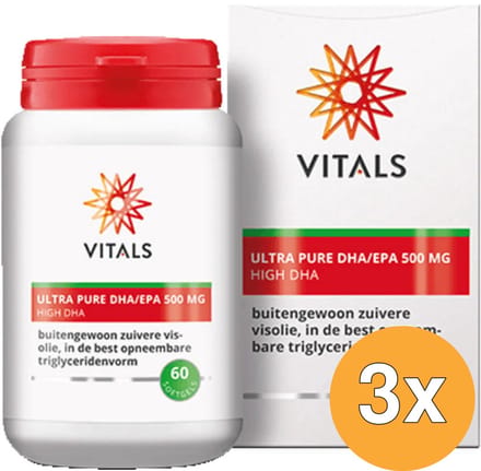 3x Vitals Ultra Pure DHA/EPA 500mg (60 softgels)
