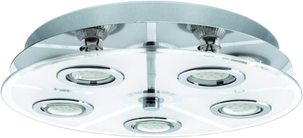 EGLO Cabo - Plafondlamp - Rond - 5 Lichts - Ø350mm. - Chroom - Wit, Helder