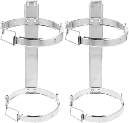 Brandblusser Beugel - Blusser Houder - Veiligheid Borging - Gegalvaniseerde Constructie - 2 Stuks - Zilver