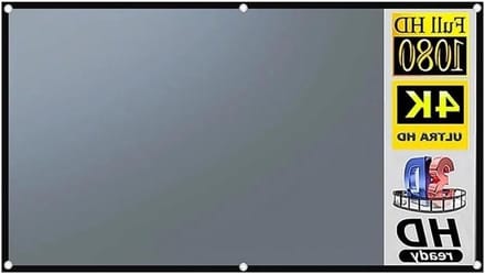 Projectorscherm - Projectiedoek - Thuisbioscoop - Zwarte rand - 16:9 - Grijs