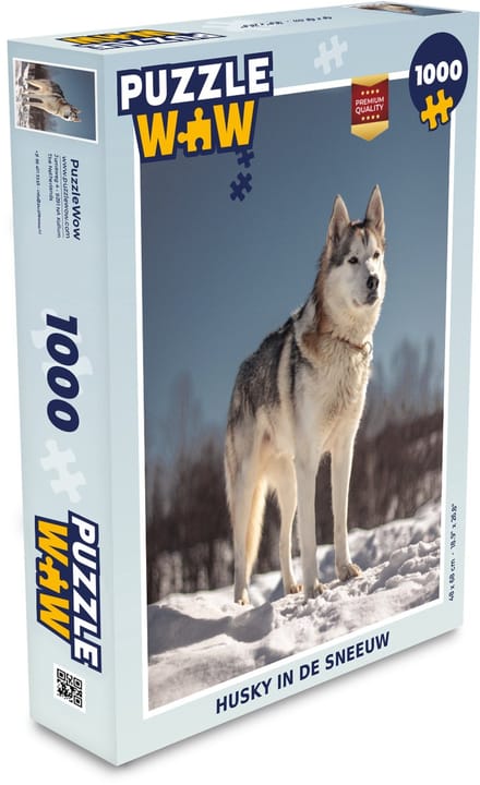 Puzzel Husky in de sneeuw - Legpuzzel - Puzzel 1000 stukjes volwassenen