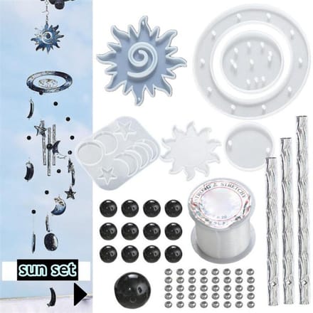 6 stijlen windgong epoxyhars mal voor ornament DIY sun set