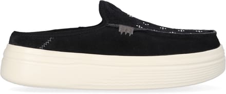 HEYDUDE - Austin Lift Suede Stud Dames Instappers Black - Maat 41