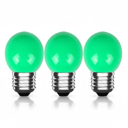 LED Kogellamp E27 Groen - 300 lumen - 3W - IP20 - G45 - 230V - 3 stuks