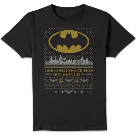 DC Seasons Greetings From Gotham Men's Christmas T-Shirt - Black - M
