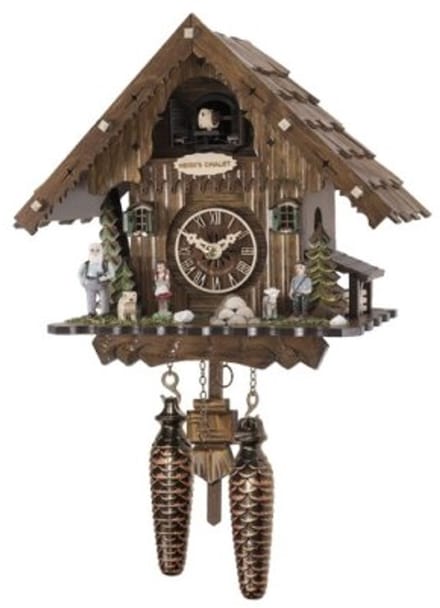 Engstler - 4053_Q - Koekoeksklok - Kwarts - Notenhout - 22 cm