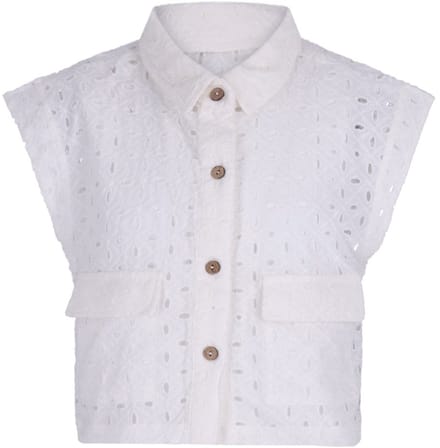 Like Flo - Denise Flo young broderie anglaise gilet - Off white - Maat 152