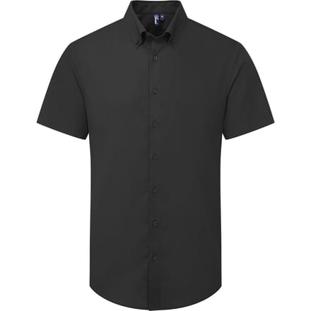 Premier Heren Supreme Oxford overhemd met korte mouwen (Zwart)