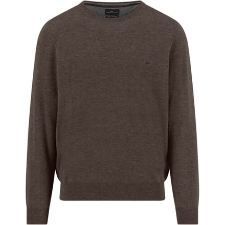 Fynch-Hatton Trui O-Neck Merino Cashmere Dark Chocolate / male