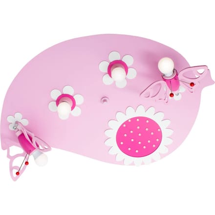 Elobra Plafondlamp Bladvlinder in roze, 4-lamps