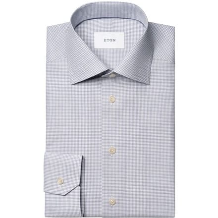 Eton Overhemd Organic Cotton Fine Twill Mini Check Licht Paars / male