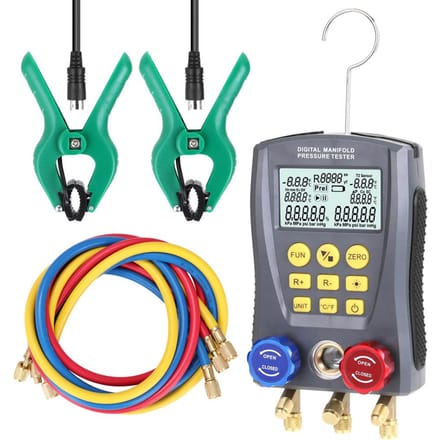 Manomètre de réfrigération numérique, testeur de collecteur de pression sous vide, compteur de chauffage, Ventilation et multicolore