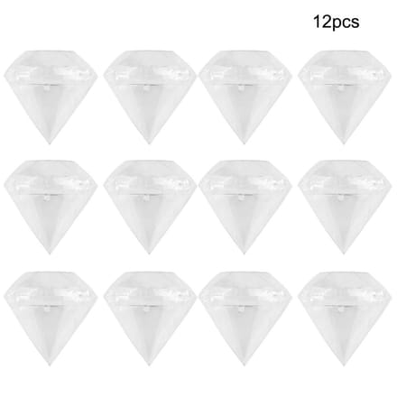 12 stuks Bruiloft Feest Thuis Diamantvorm Transparant Plastic Geluk Snoepdoosje white