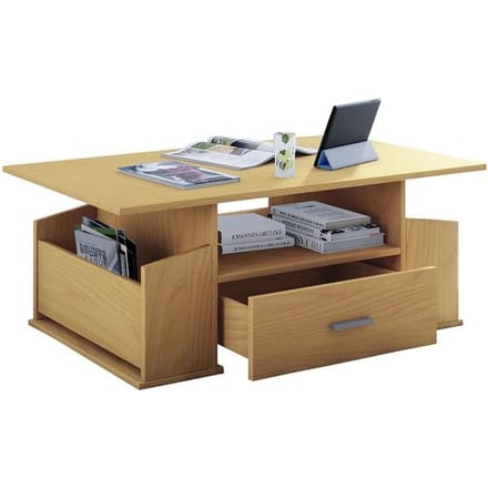Houten bijzettafel Salontafel Sofa-tafel Woonkamertafel Lade Junata