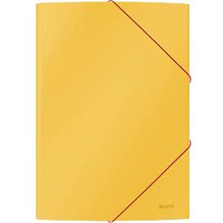 Leitz Cosy Kartonnen 3-Klepsmap  - Mappen Voor Documenten a4  - Elastomap  - Ideaal voor Thuiskantoor/Thuiswerken - Warm Geel