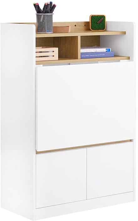 Multifunctioneel vouwbureau - converteerbare plank - laptoptabel - voldoende opslag - 63x93x67cm - ruimtebesparende oplossing