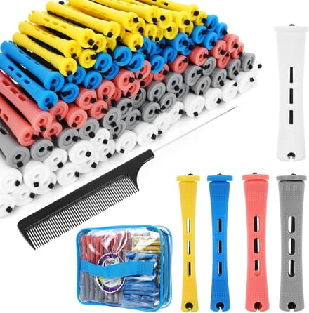 100 stuks krulspelden in 5 maten - Haarrollers voor dames, mannen en kinderen - Haarstylingtools voor middellang en lang haar