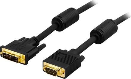 Deltaco VE013-B, DVI-A VGA HD15 kabel - 3m