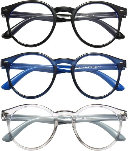 Kinderbril Blauw Licht - Computerbril Kids - Scherm Tijd - 3 Stuks Set - Leeftijd 3-11 - Blauw