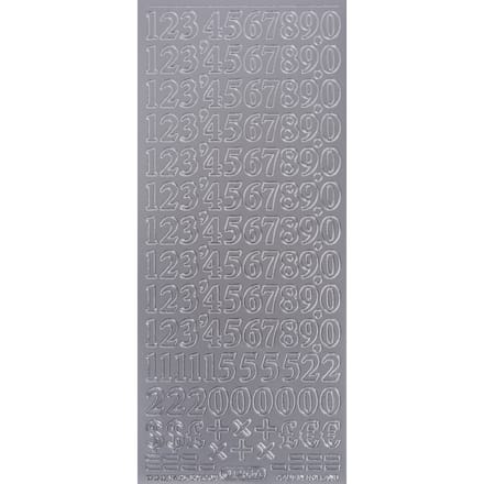 Reliëfsticker "Cijfers" - Zilver